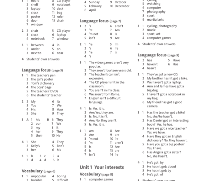 Test core mandatory part 1 answer key