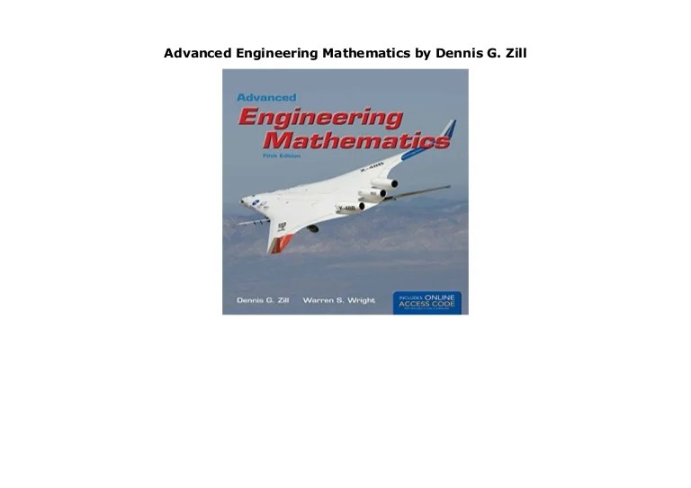 Dennis g zill advanced engineering mathematics