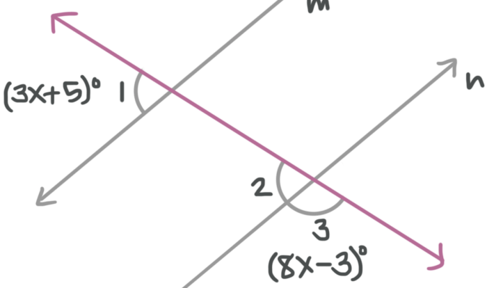 Quiz 3-1 parallel lines transversals and special angle pairs