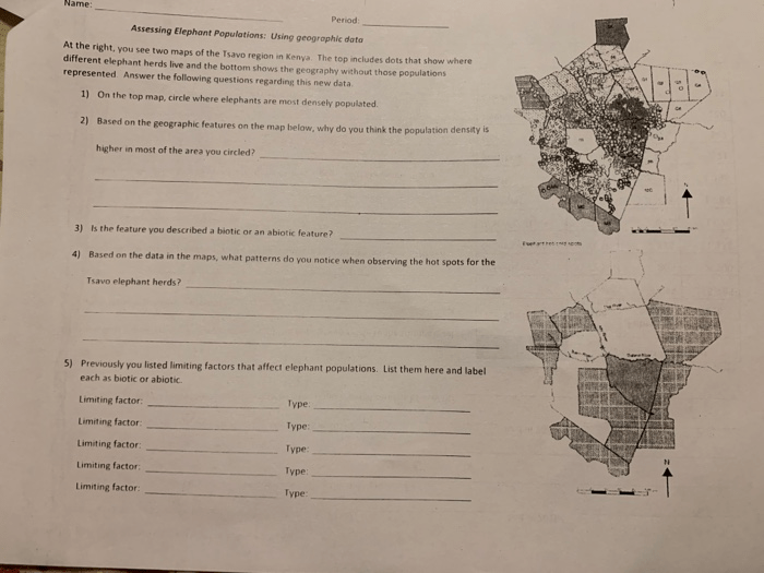 Assessing elephant populations answer key pdf